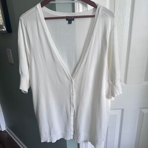 TORRID - Short Sleeve Cardigan Sweater - White - PLUS 4 (26/28)